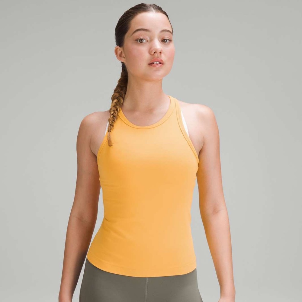 Lululemon Align Waist-Length Racerbank Tank Top Mango Dream